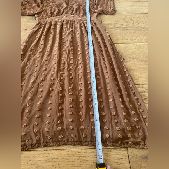 Bella Ella Boutique My Moment MIDI Boho Brown Women’s Dress Sz Large Cottagecore - Picture 3 of 8